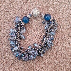 Bracelet Blue Shiny Beads